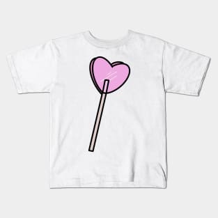 Pink Heart Lollipop Kids T-Shirt